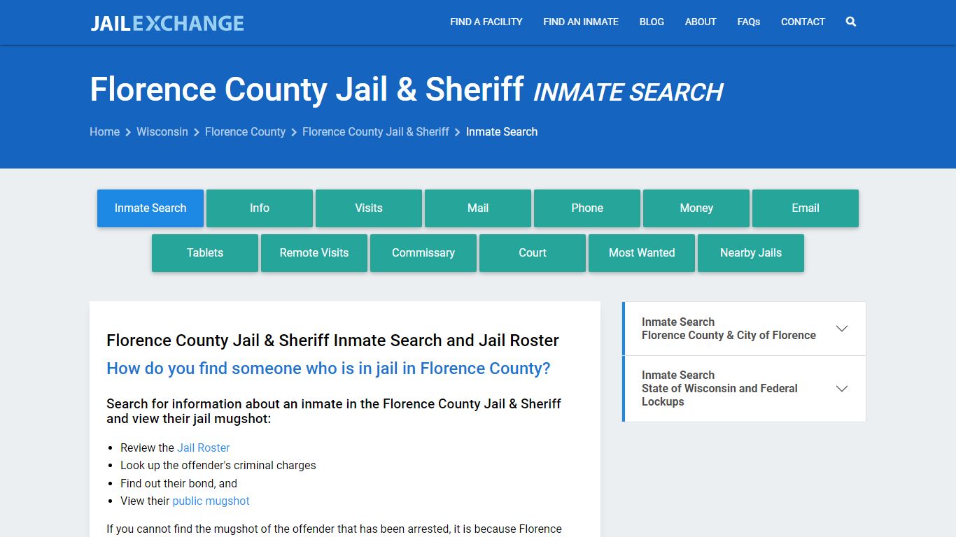 Florence County Jail & Sheriff Inmate Search - Jail Exchange